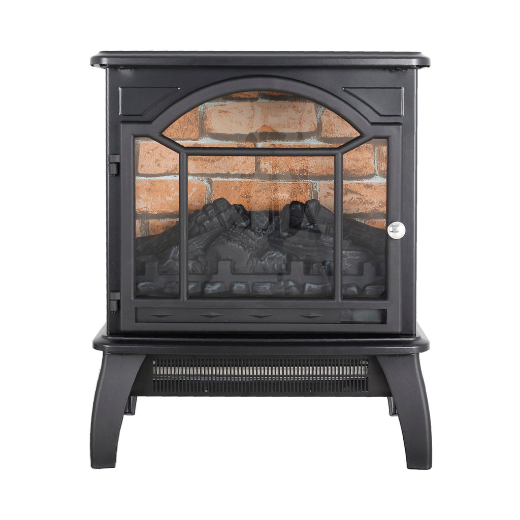 18" 3D Flame Electric Infrared Quartz Fireplace Stove & Remote Control - Antique Black