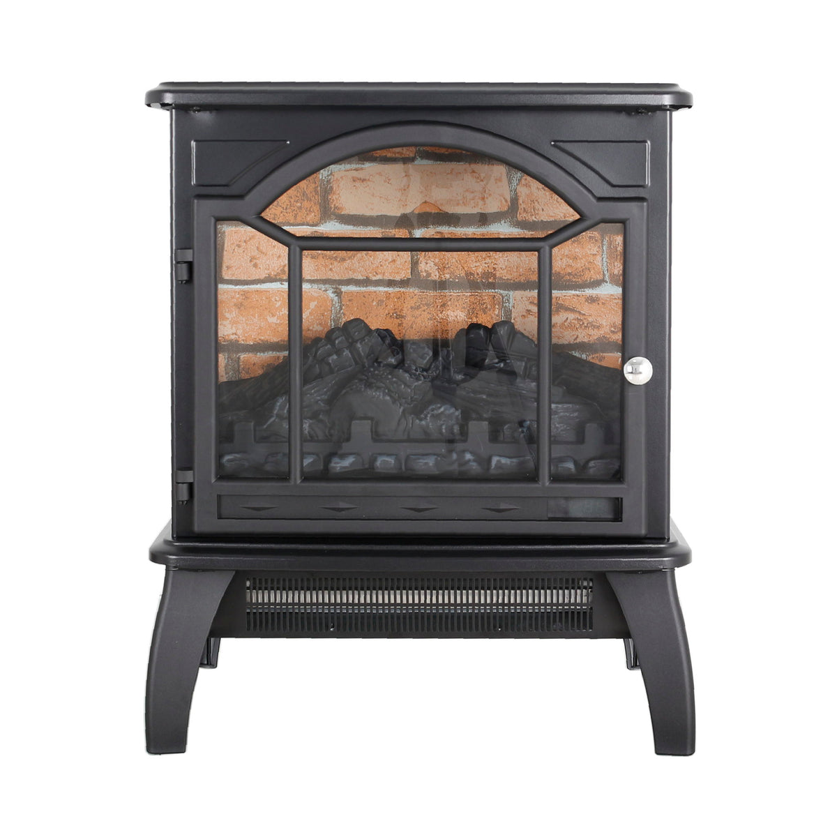 18" 3D Flame Electric Infrared Quartz Fireplace Stove & Remote Control - Antique Black