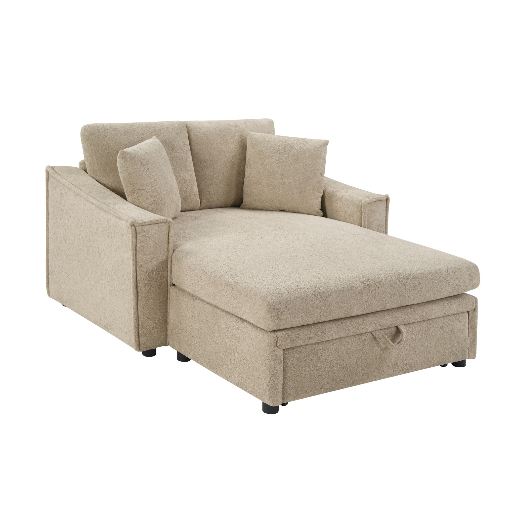 Modern Chaise Sofa With Hidden Storage For Living Room