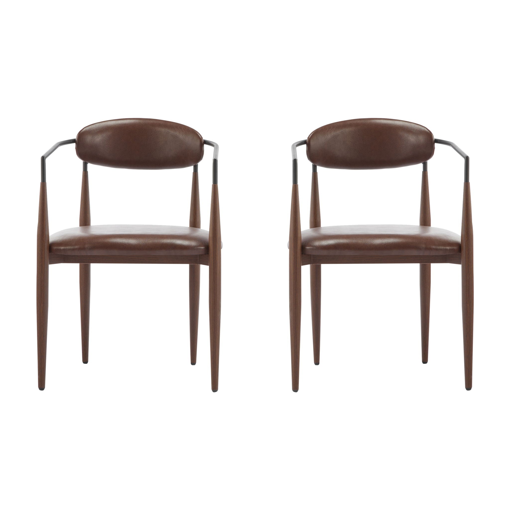 Modern Luxe Dining Arm Chair Set With Upholstery