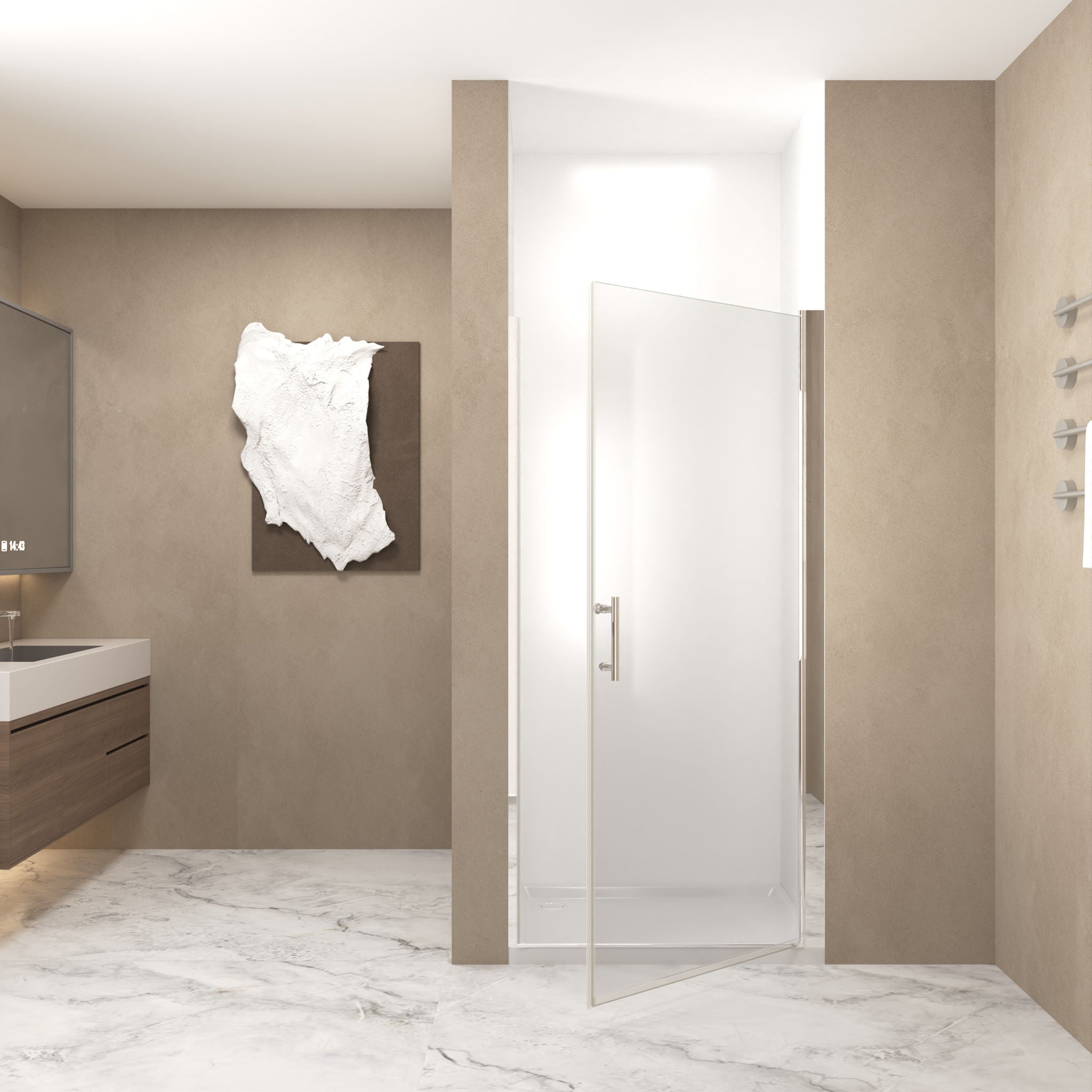 Shower Door With Glass And Explosion Proof Safety Film