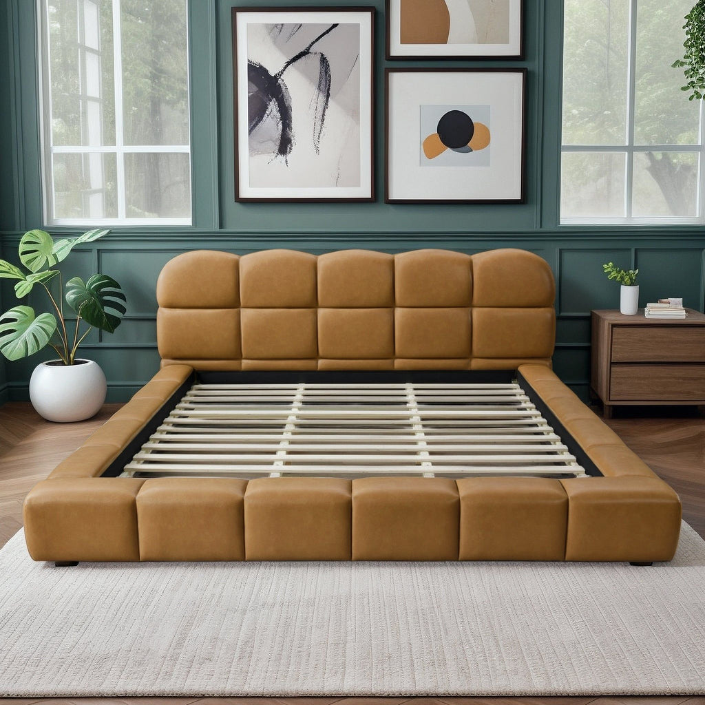Roswell - Queen Size Platform Bed - Tan