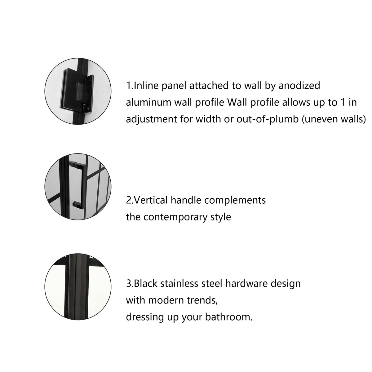 Frameless Pivot Shower Door With Pattern Glass, Open Entry Design