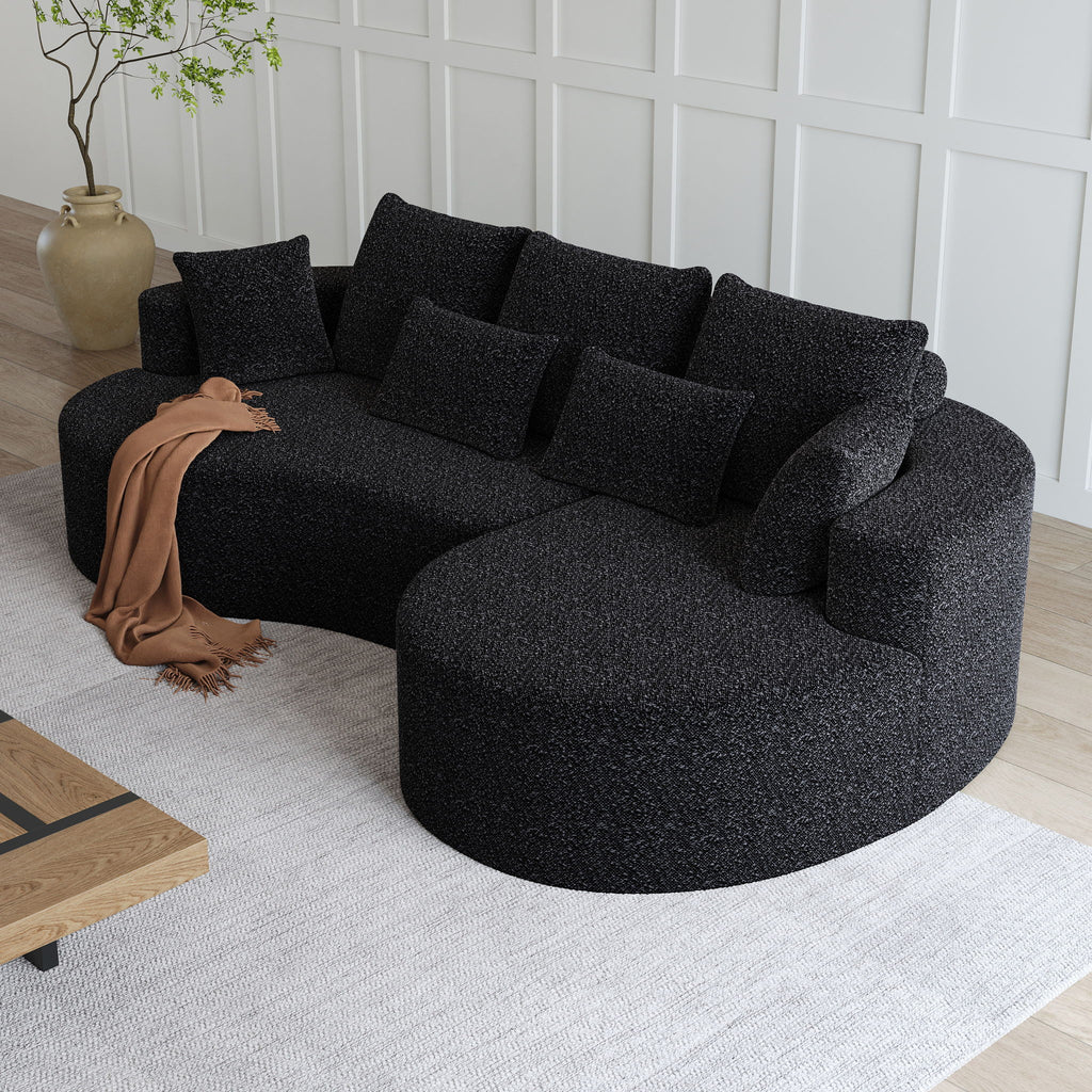 Curved Oversized Sectional Sofa With Extra Deep Seat
