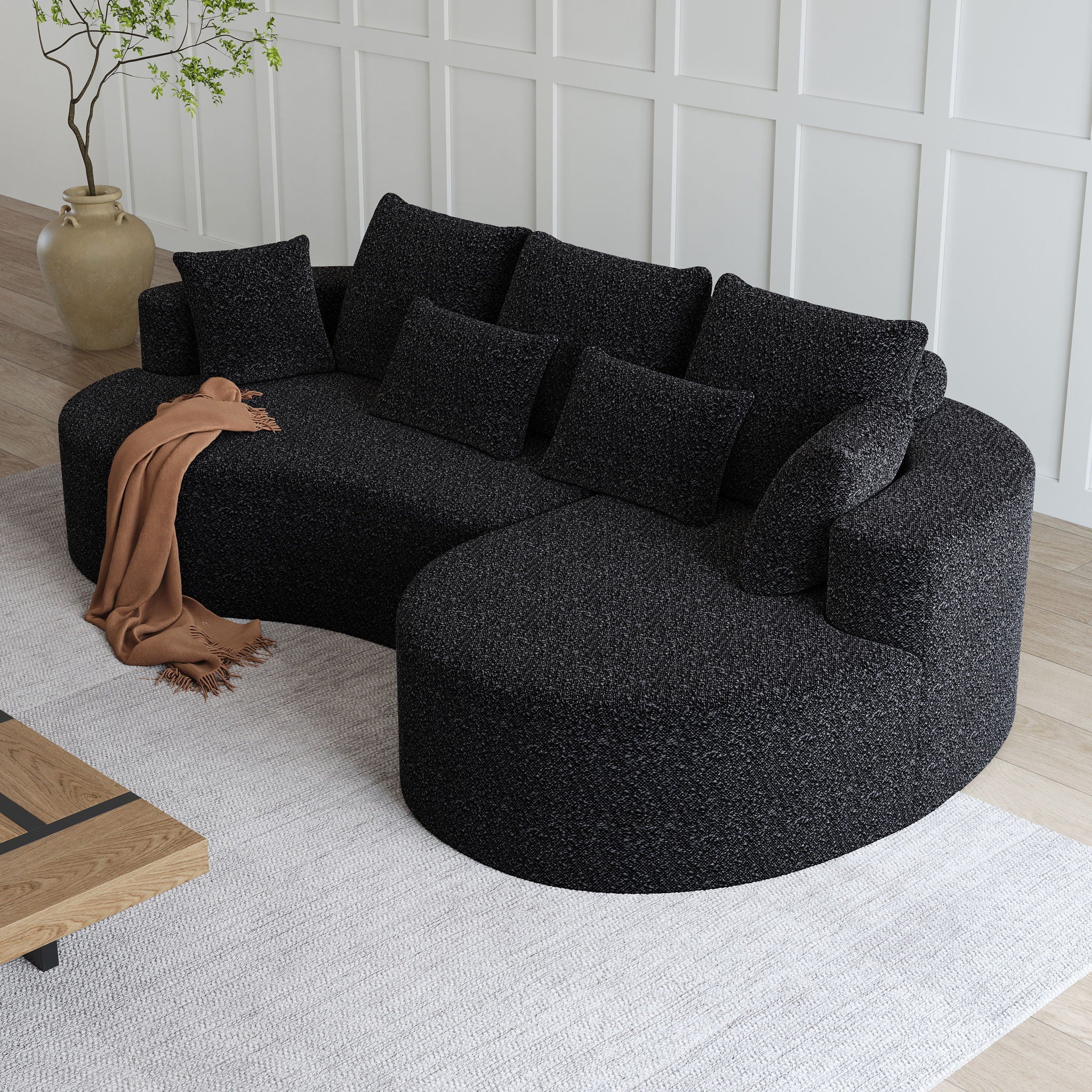 Curved Oversized Sectional Sofa With Extra Deep Seat