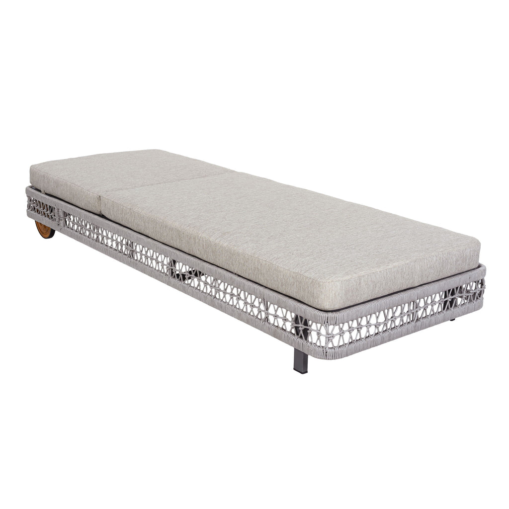 Outdoor Chaise Lounge & Wheels, 5 Position Adjustable Backrest