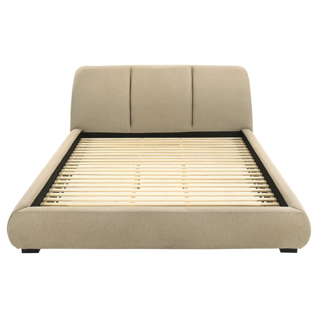 Modern Upholstered Platform Bed With Tufted Headboard