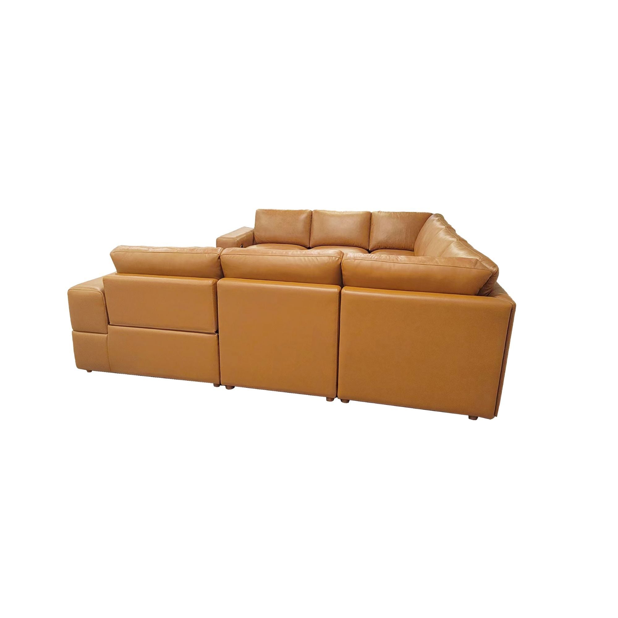 Upholstered Large Arms Sectional With Recliner Seats