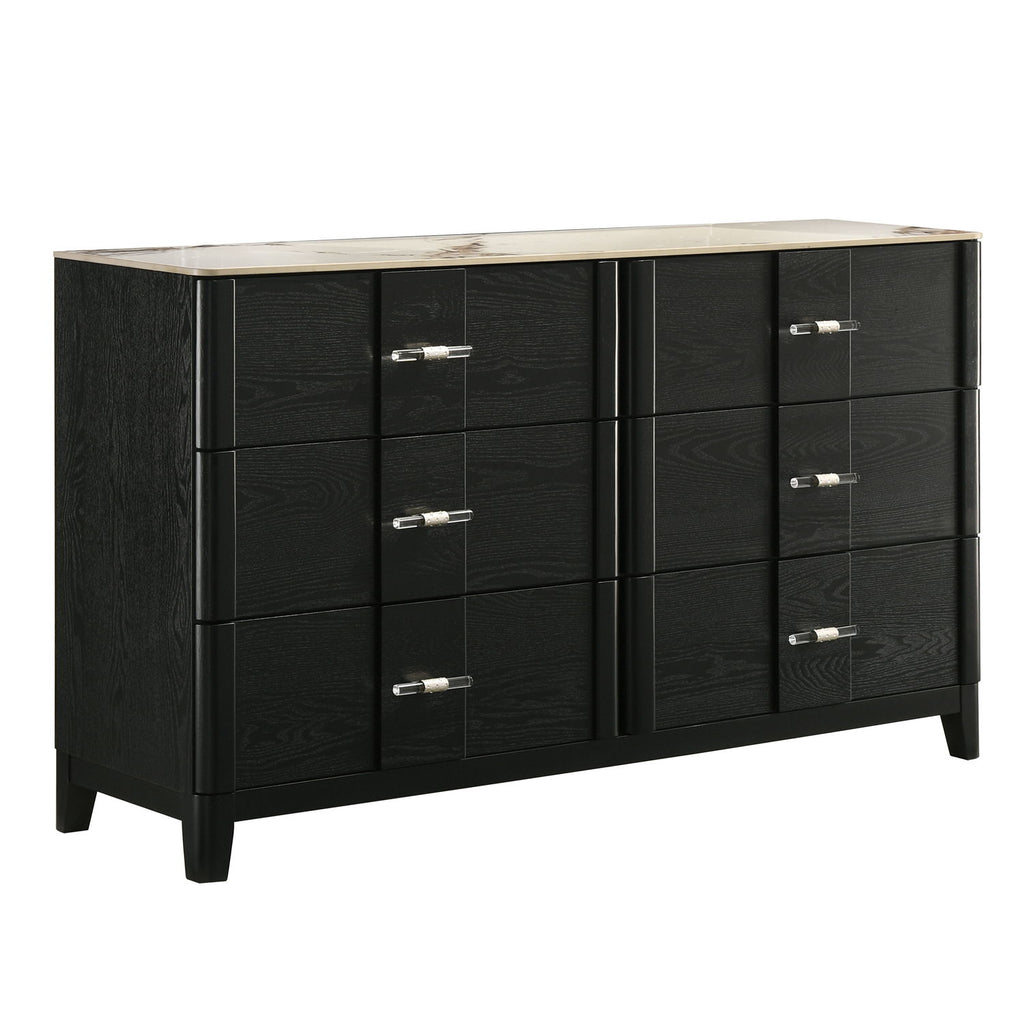 Opel - 6 Drawer Dresser - Black