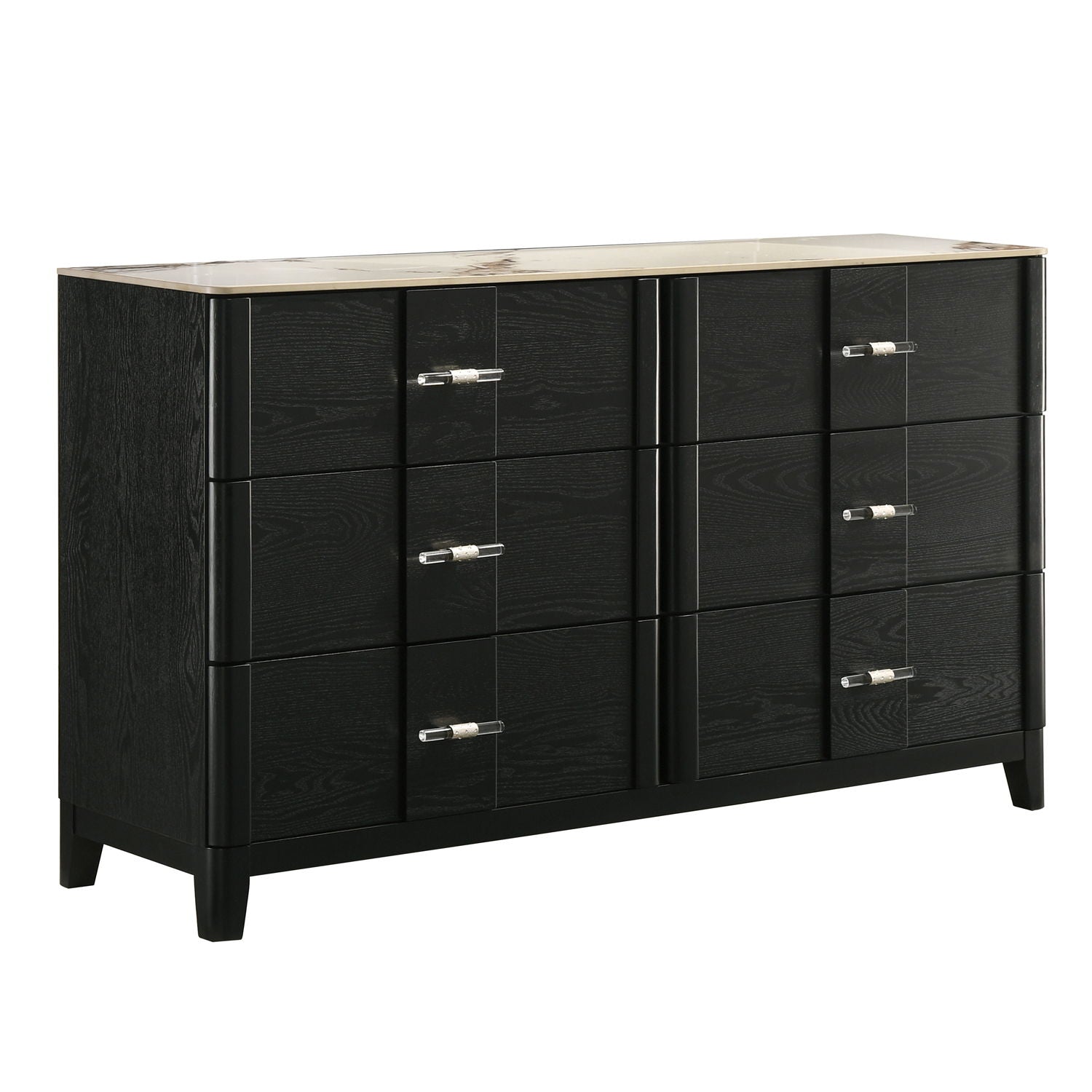 Opel - 6 Drawer Dresser - Black