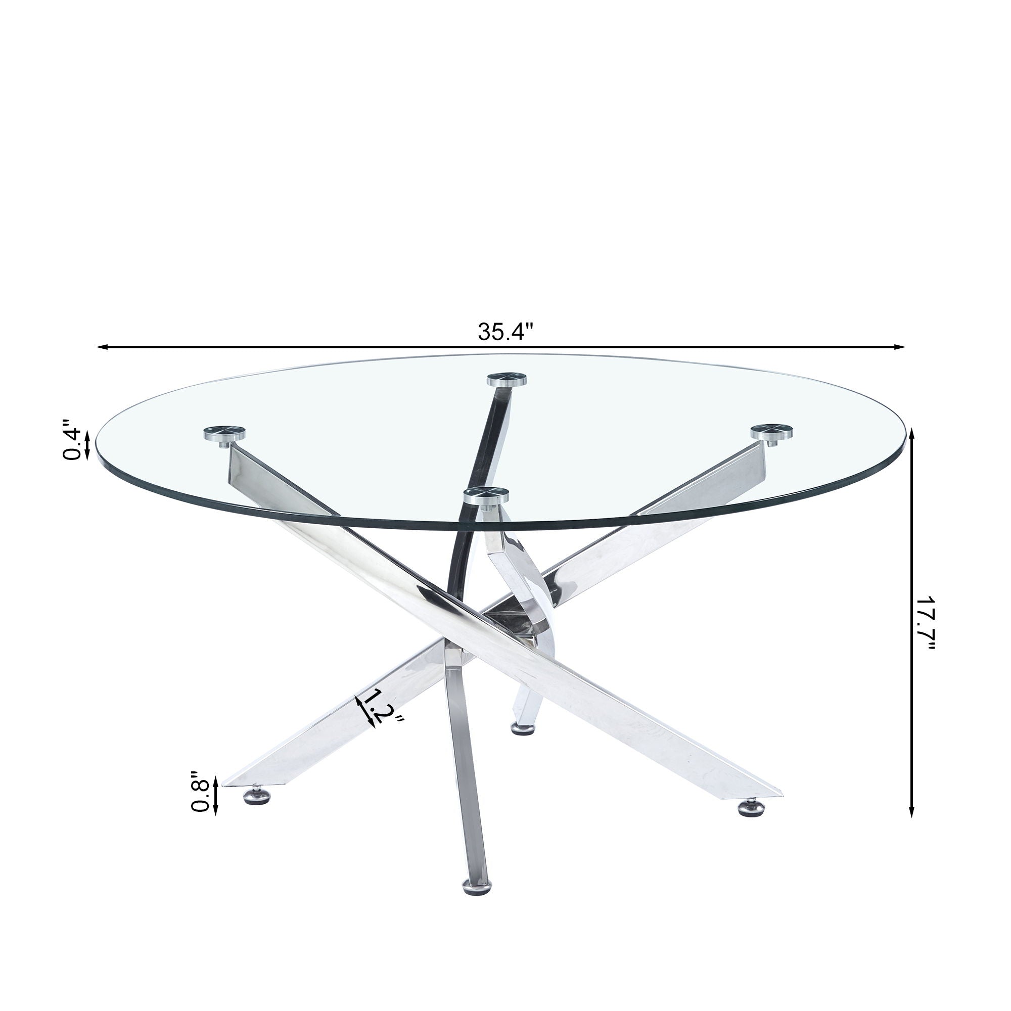 Modern Round Tempered Glass Table With Legs