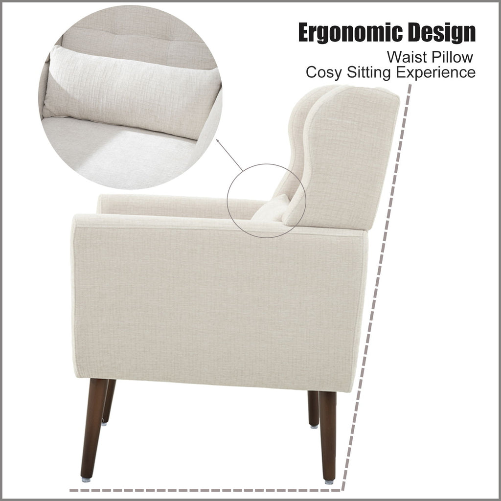 Modern Accent Chair Upholstered Foam Filled Living Room Chairs Comfy Reading Chair Mid-Century Modern Chair With Fabric Lounge Arm Chairs Armchair For Living Room Bedroom