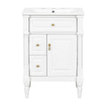 Freestanding Bathroom Vanity With Sink, Adjustable Shelf & Flip Drawer