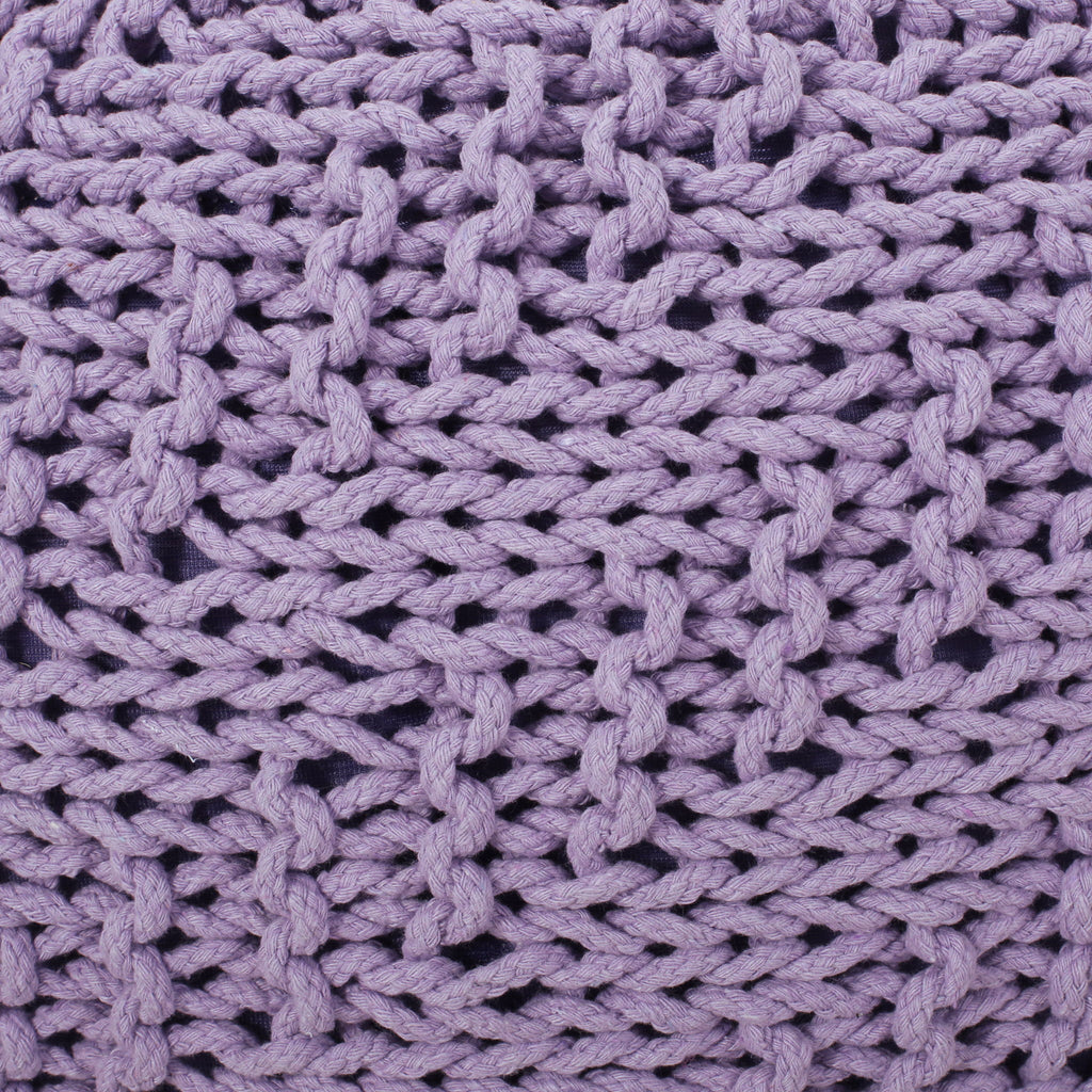 Bordeaux - Knitted Round Pouf Ottoman