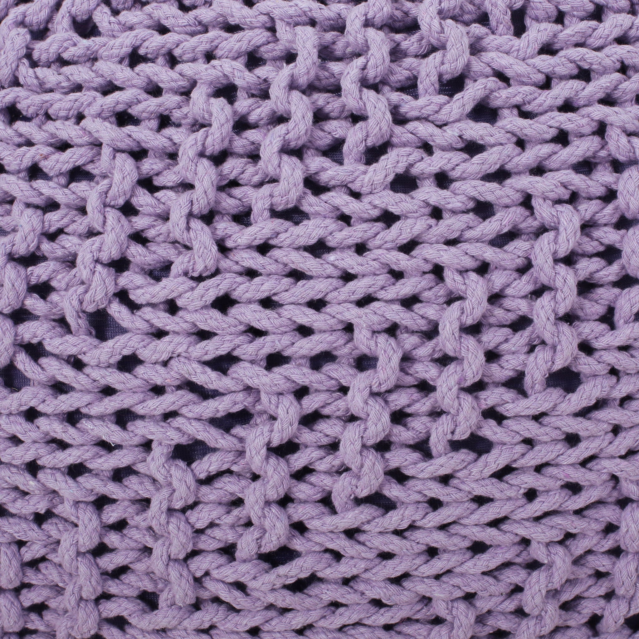 Bordeaux - Knitted Round Pouf Ottoman
