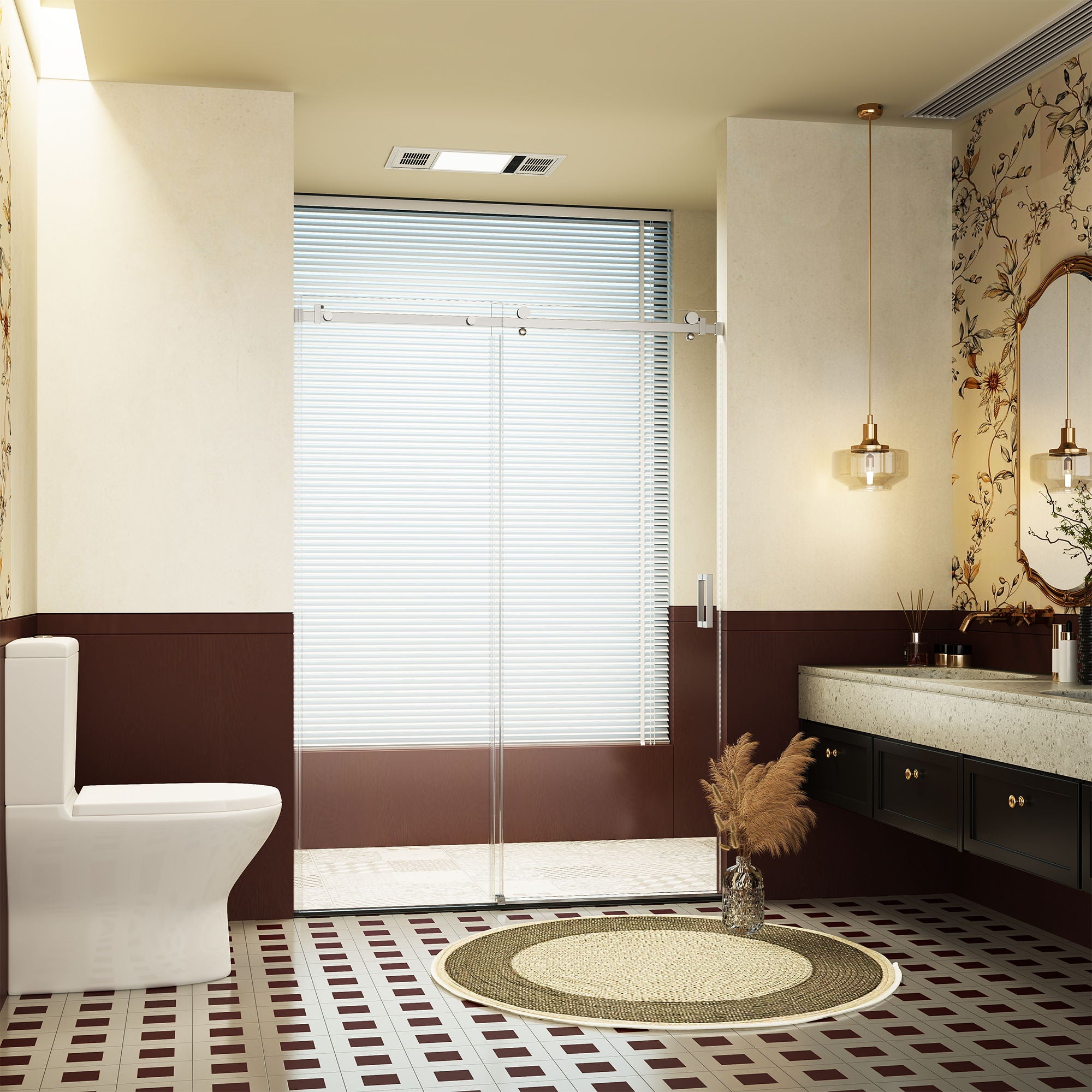 Frameless Single Sliding Shower Door, Sgcc Tempered Glass, Reversible