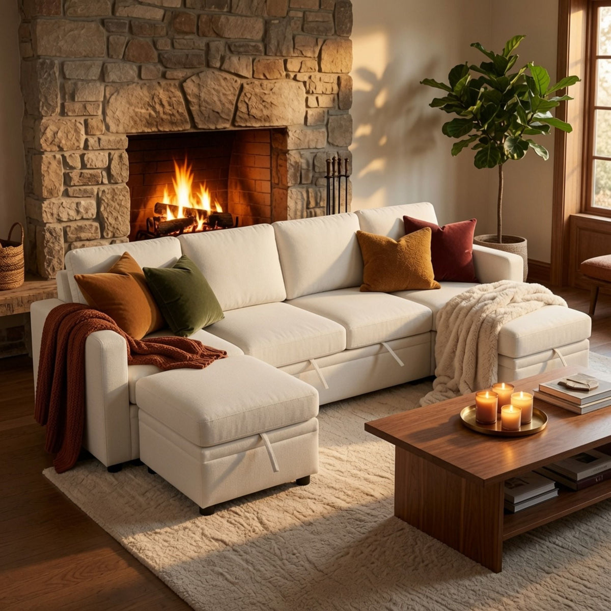 Square Ottoman For Living Room