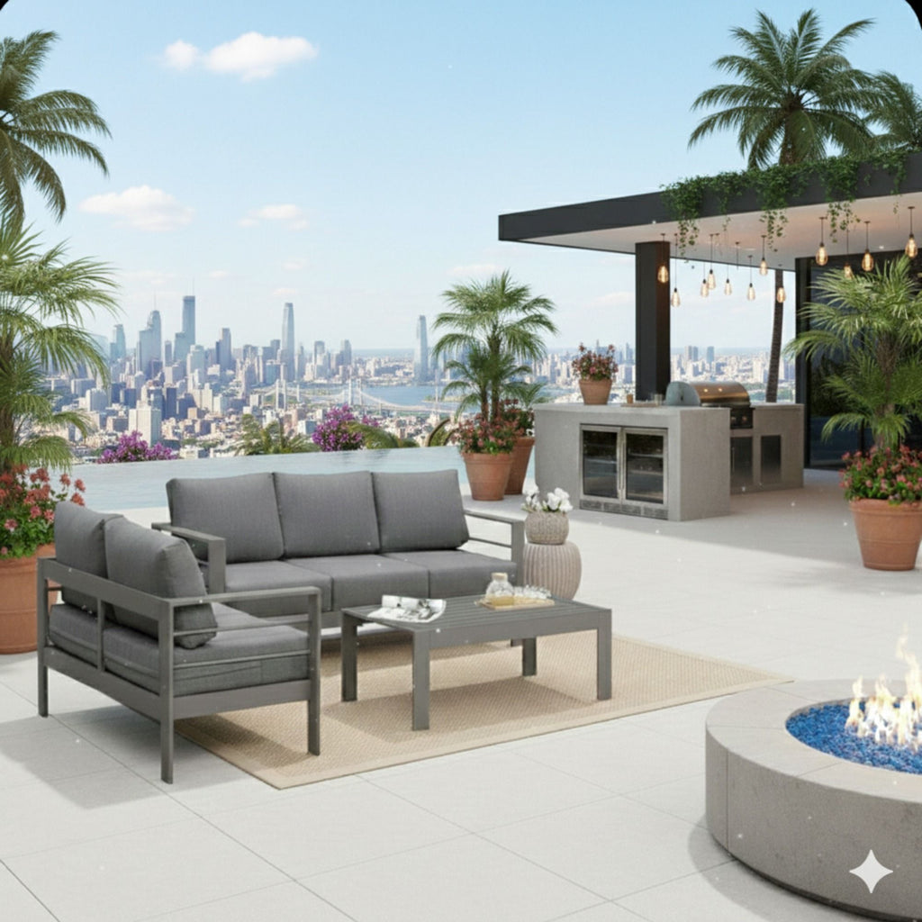Outdoor Patio Set All-Weather With Thick Cushions