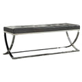 Curve Leg Bench With Upholstery - Black