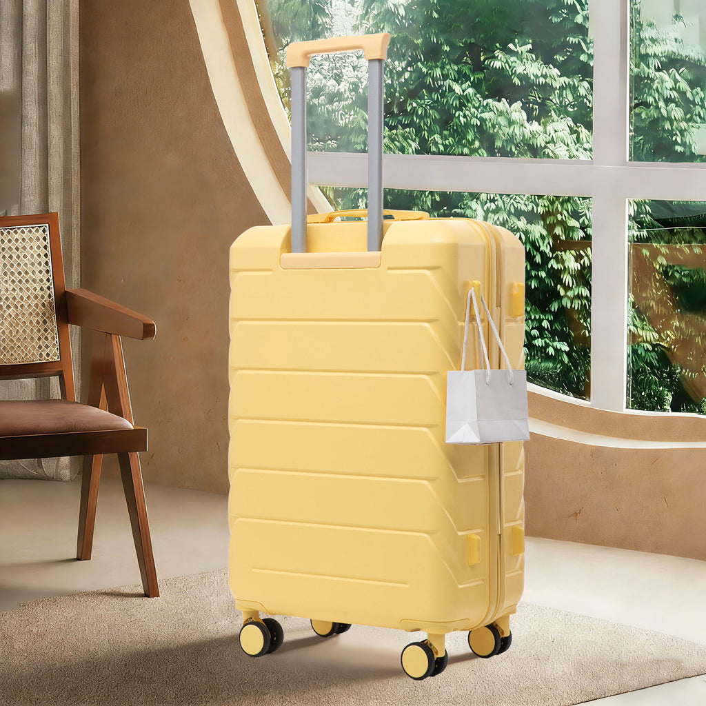 Hard Shell Luggage With Scratch Resistant Surface, 4 Wheels, Combination Lock & Side Hooks