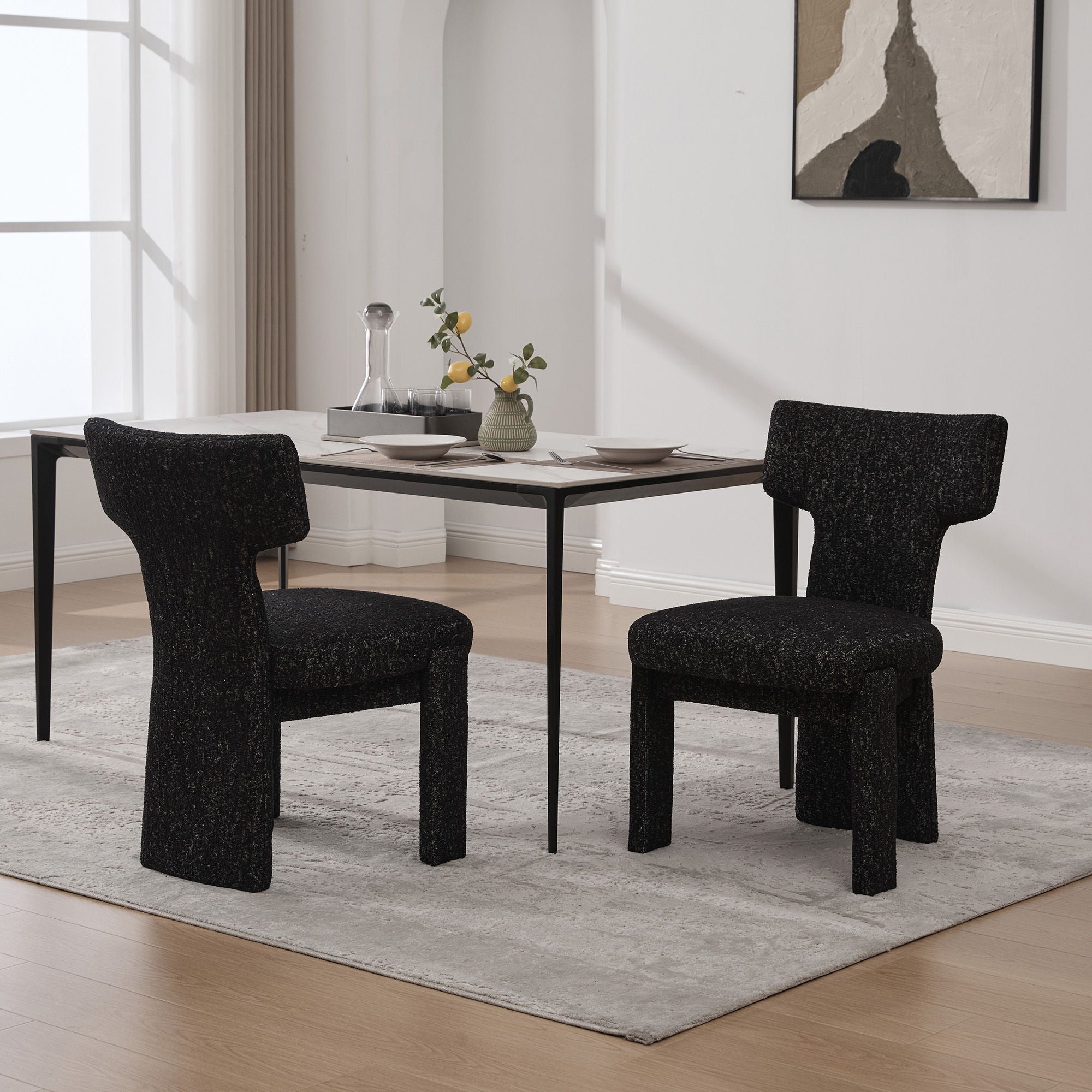 Armless Curved Back Accent Chairs