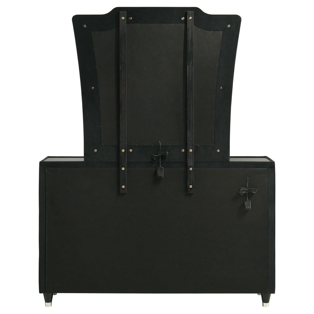 Mika - 8 Drawer LED Dresser With Mirror - Black