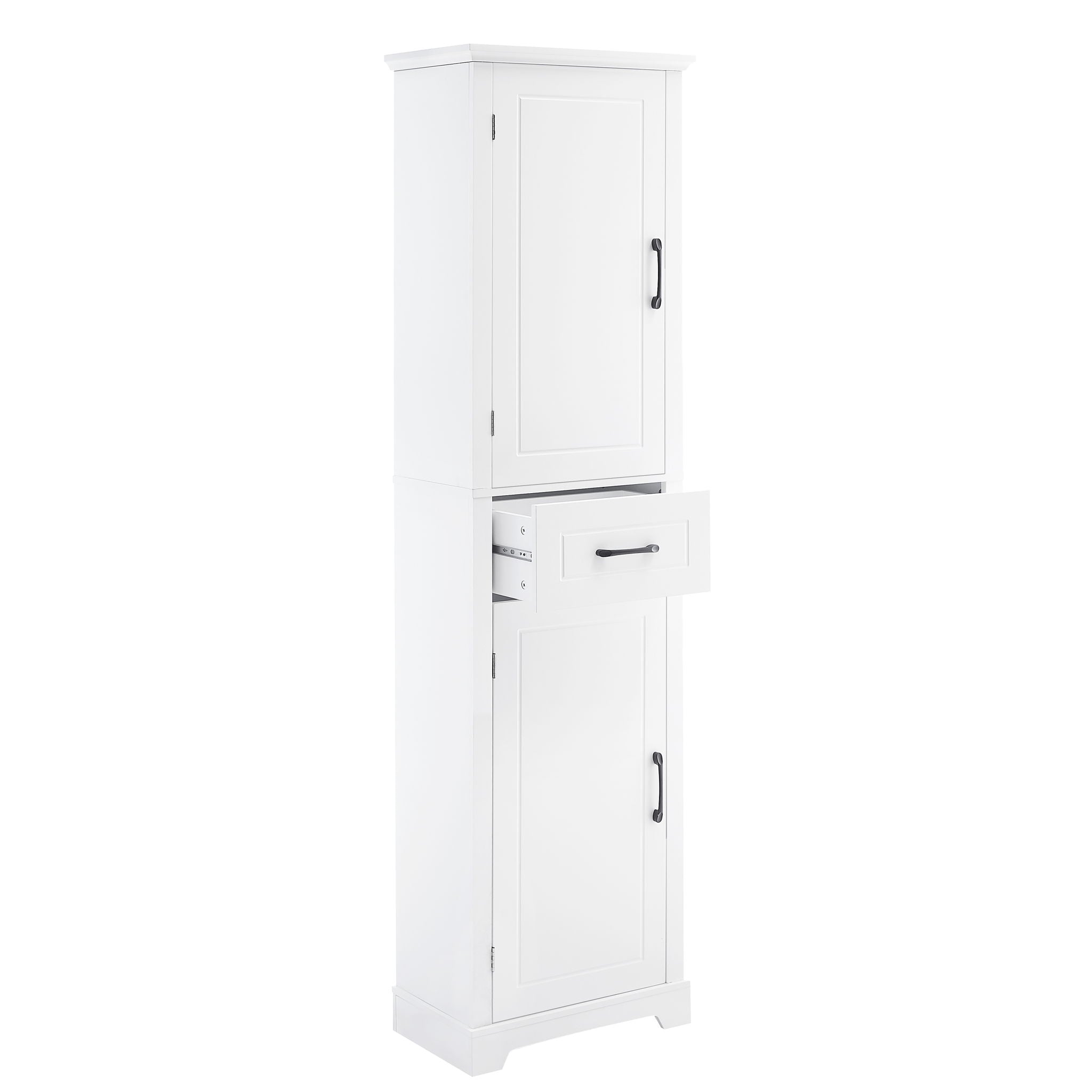 Tall Freestanding Bathroom Storage Cabinet With 2 Doors And Adjustable Shelves