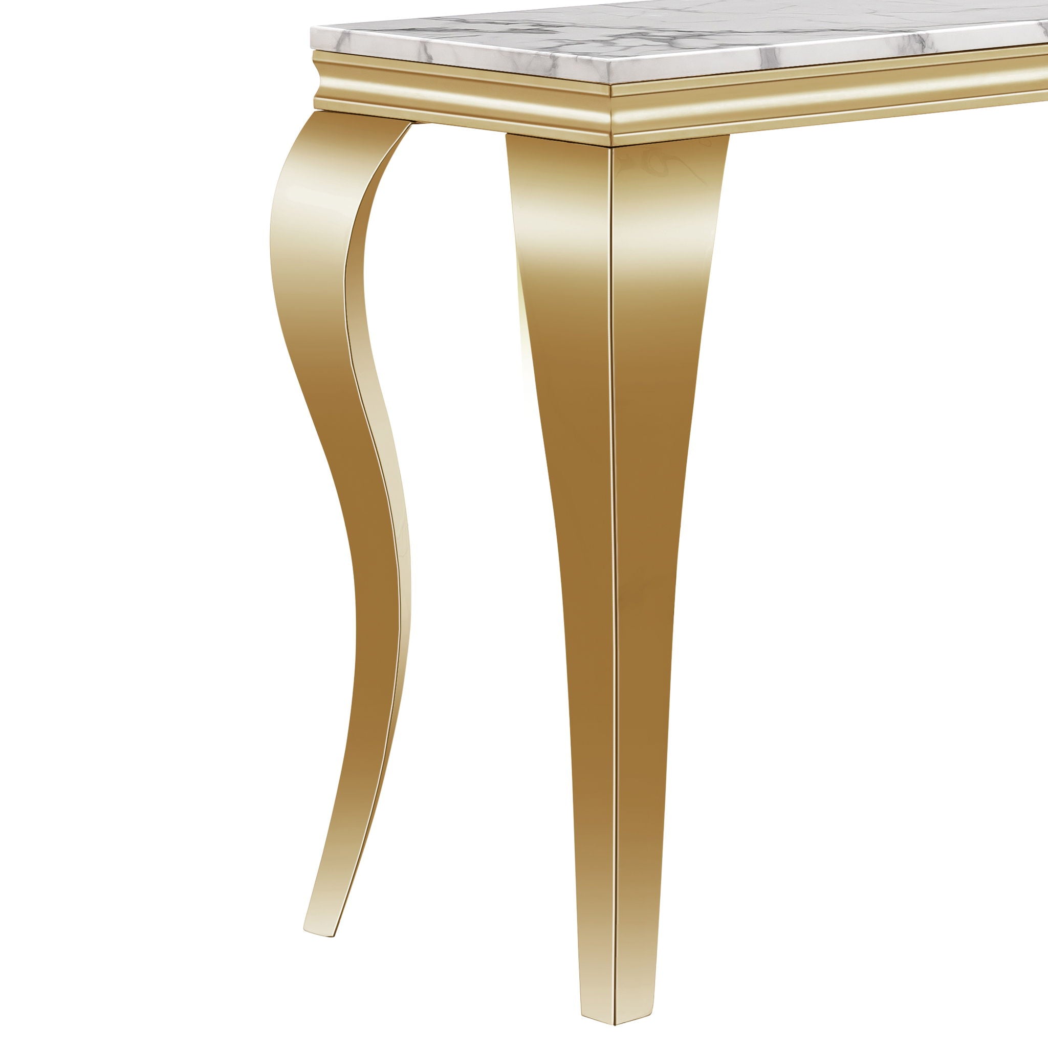 Marble Printed Rectangular Table, Stainless Steel Legs