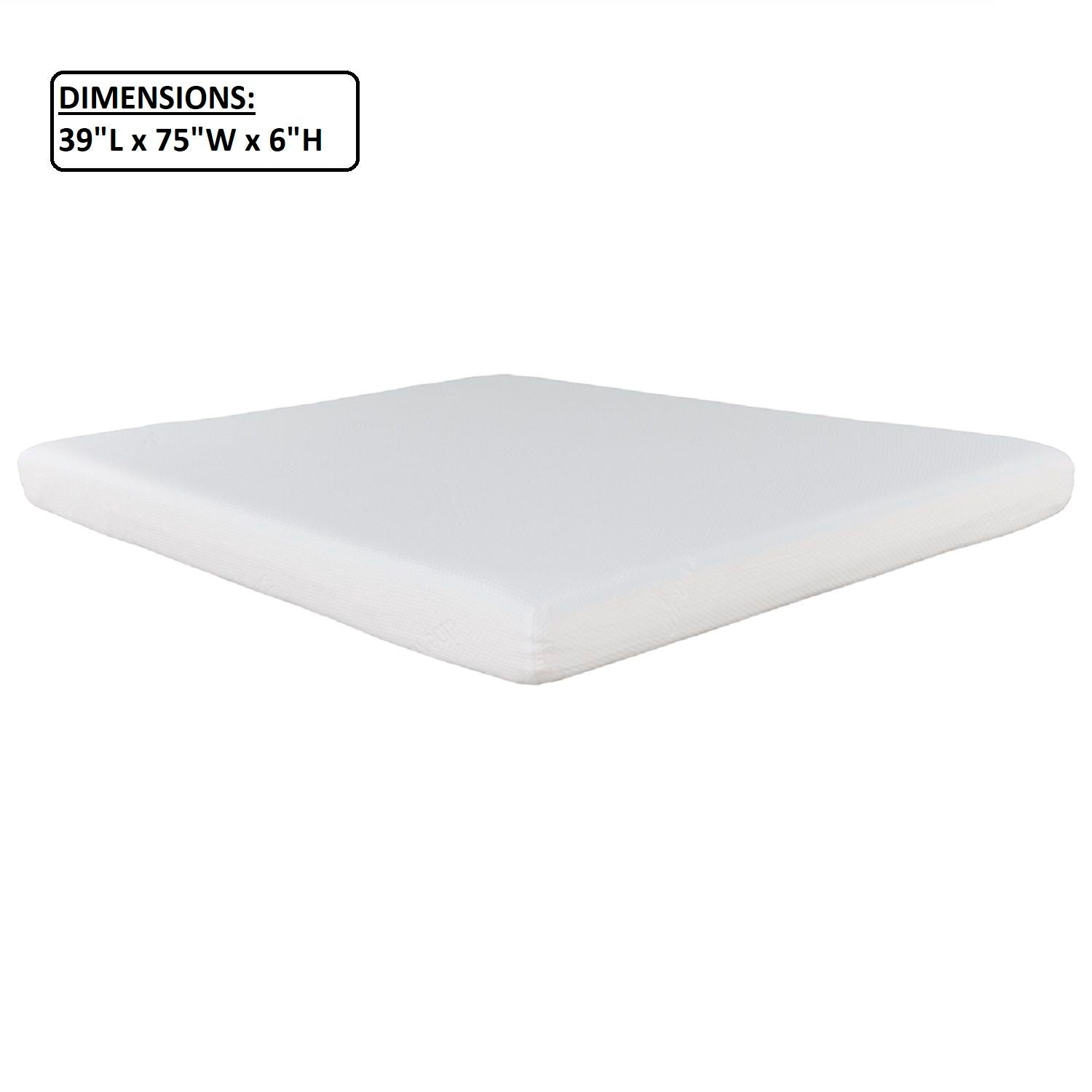 6" Firm Gel Memory Foam Mattress In A Box, Soft Double Layered Mattress Bed - White - Full