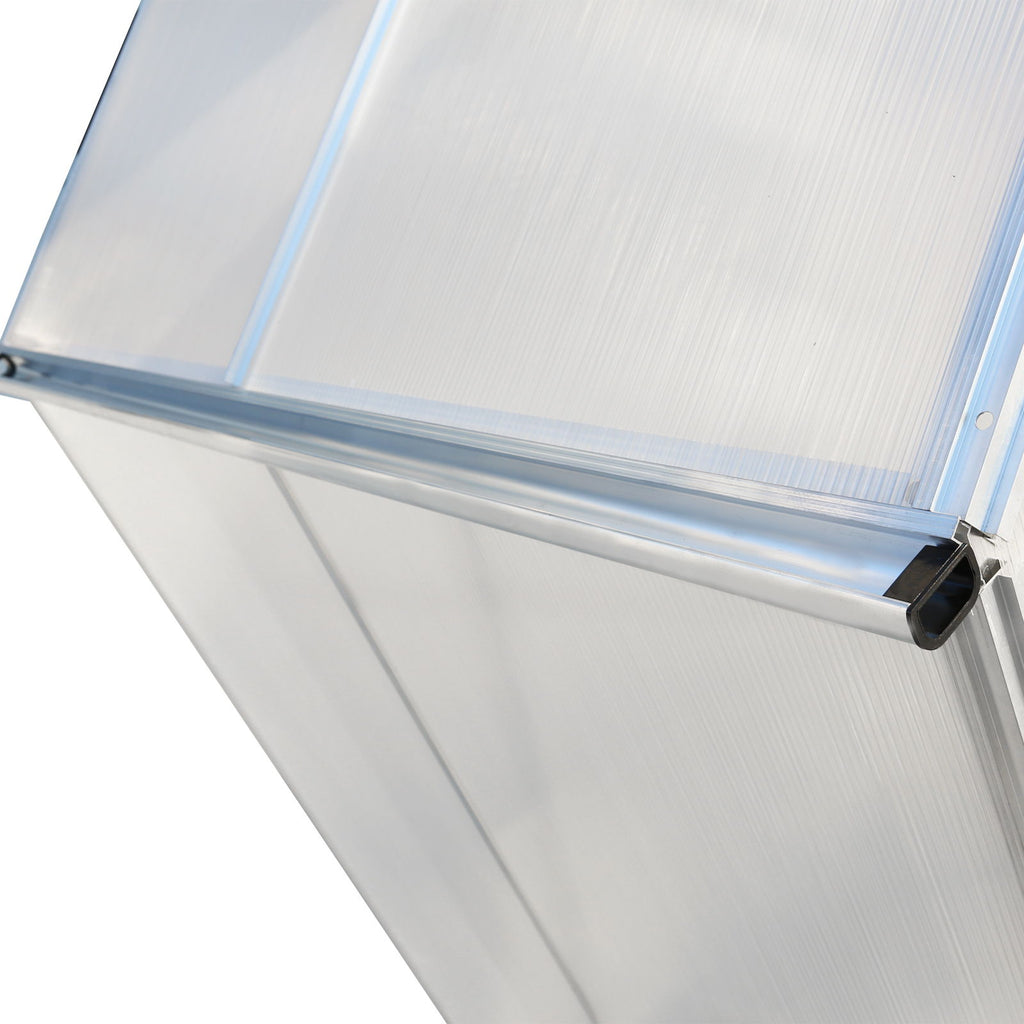 Polycarbonate house, Heavy Duty Outdoor Aluminum Walk-In House Kit With Rain Gutter, Vent And Door For Backyard Garden
