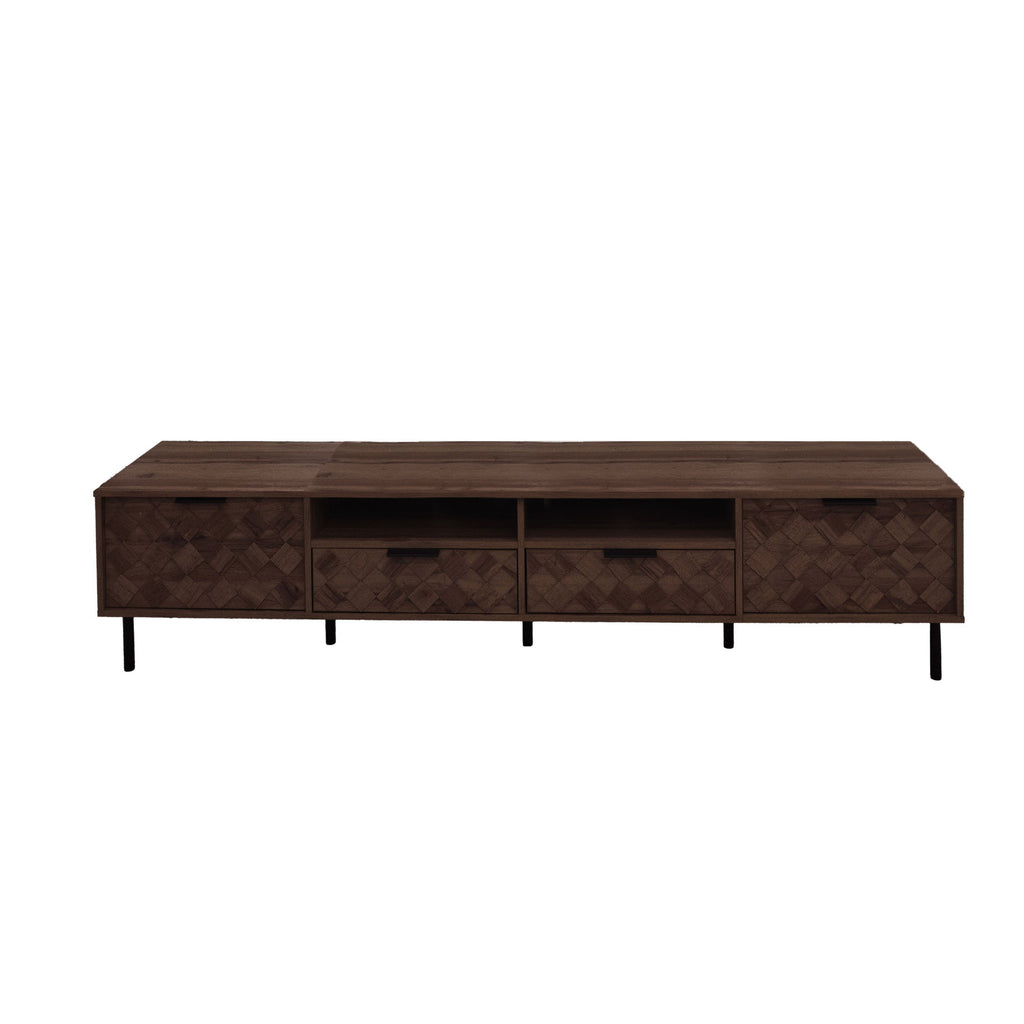 TV Stand For TVs Up To 85" With Closed Storage, Soft Closing Hinges, Living Room Entertainment Center - Walnut