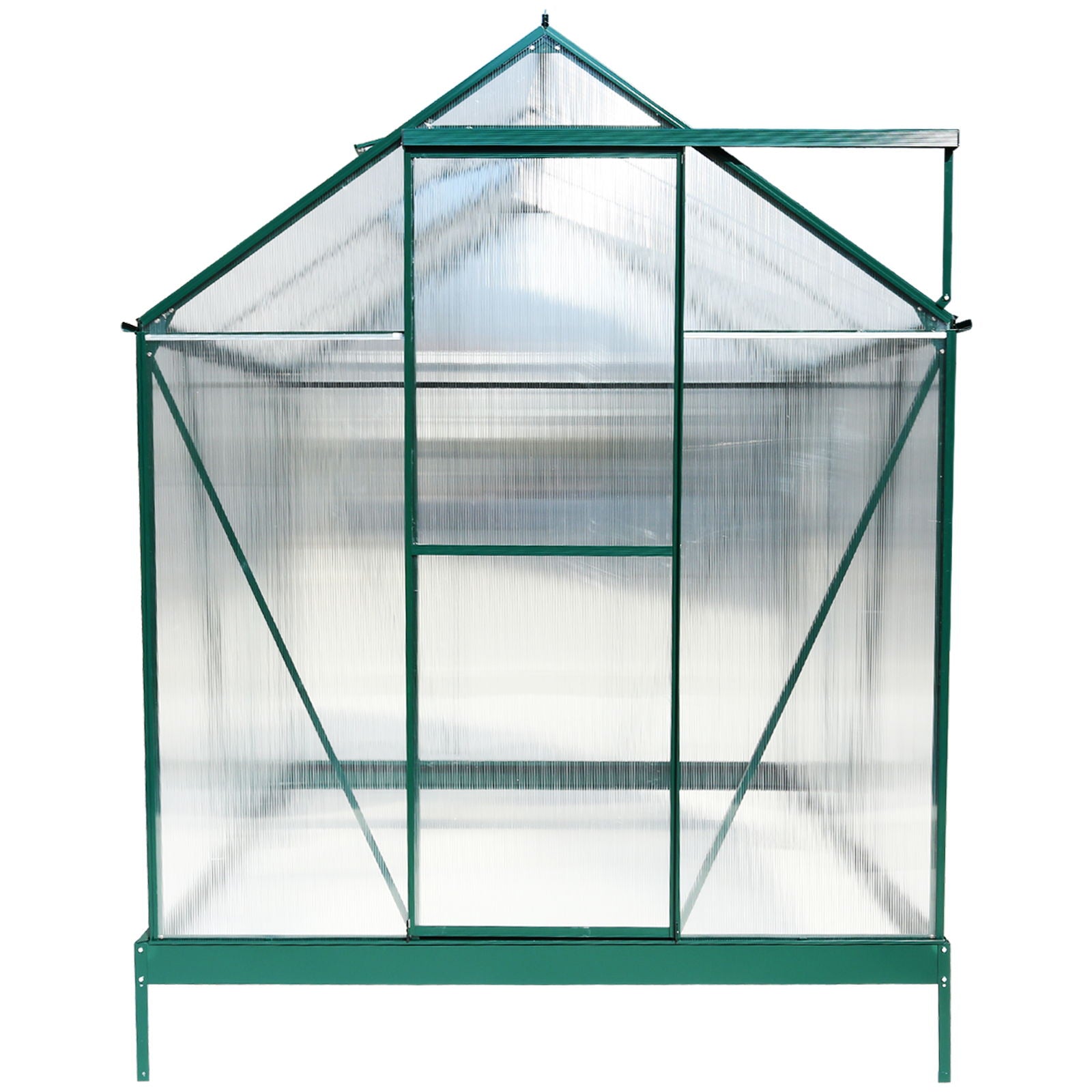Polycarbonate house, Heavy Duty Outdoor Aluminum Walk-In House Kit With Rain Gutter, Vent And Door For Backyard Garden