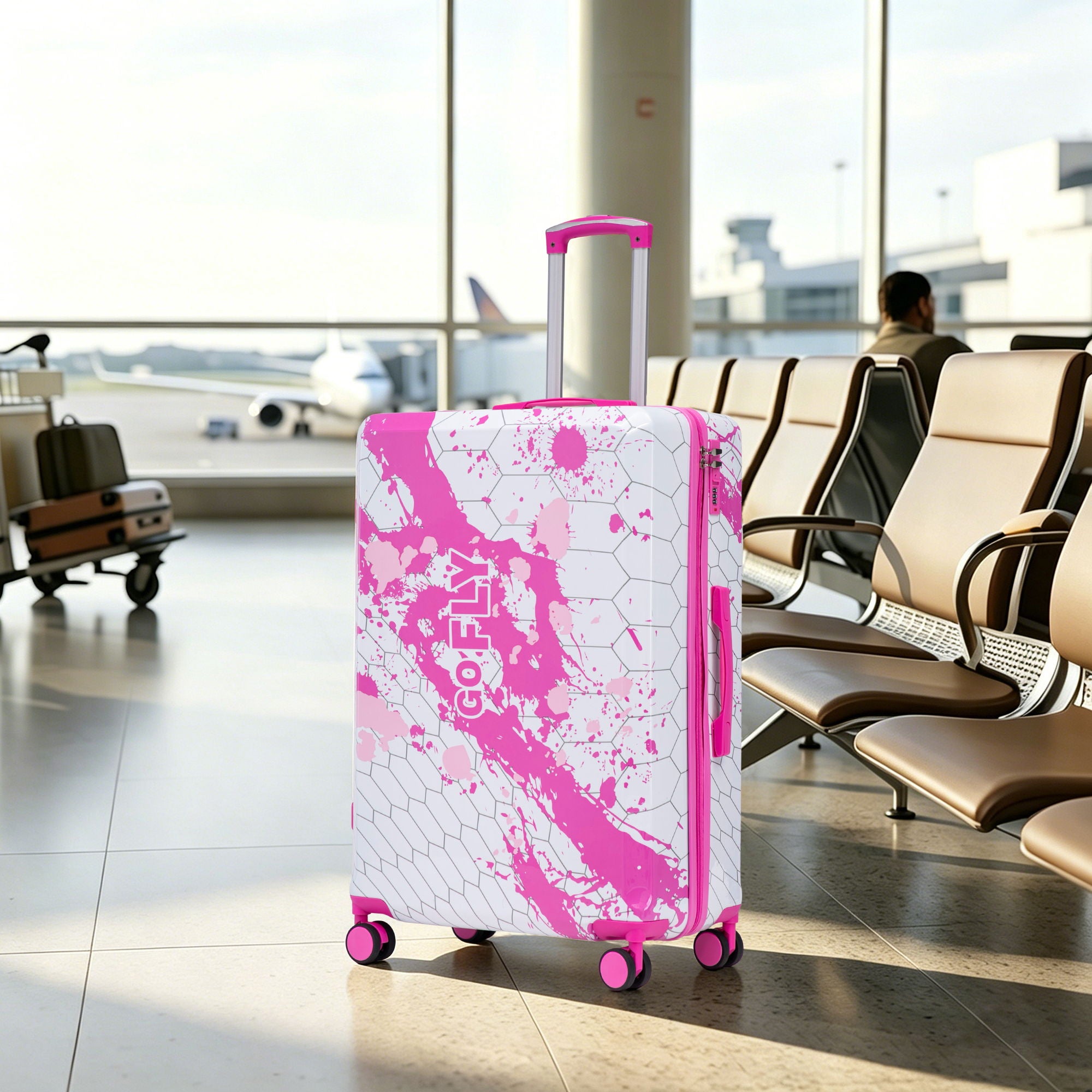 Luggage With Printed Pattern, Combination Lock