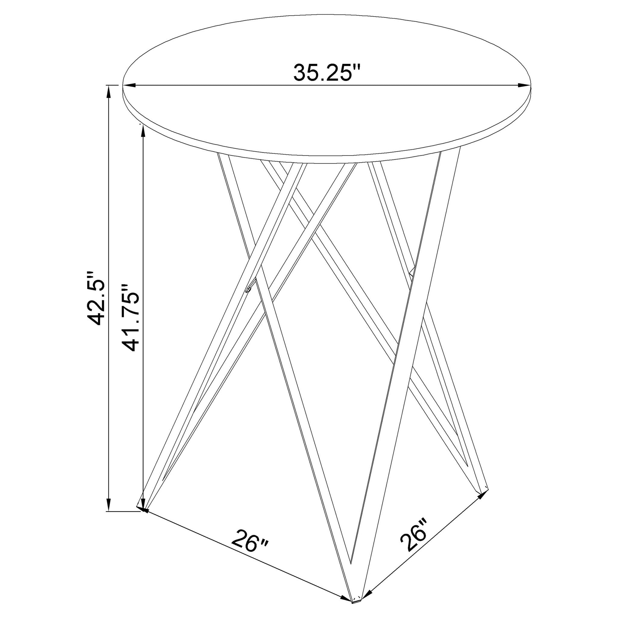 Halverson - Round Top Bar Table - White / Silver