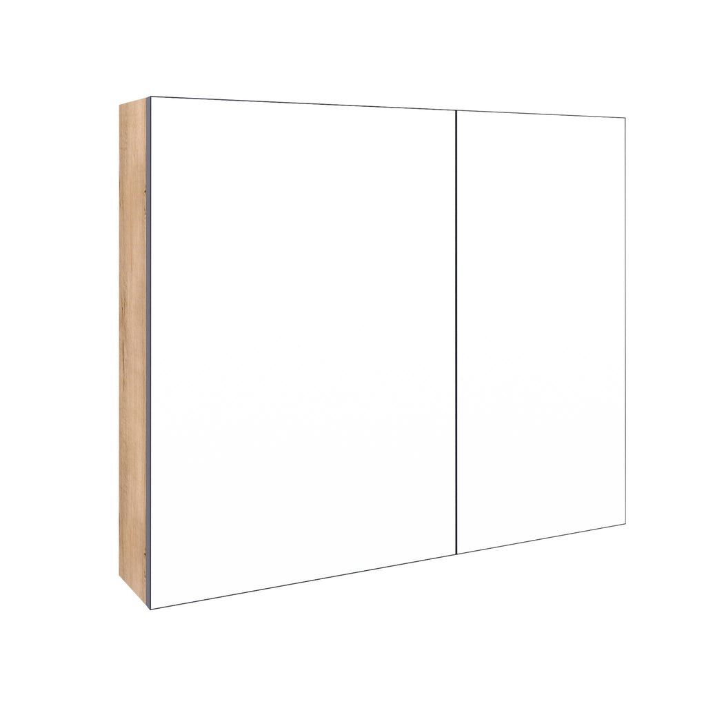 33.56" Wall Mounted Bathroom Cabinet With Adjustable Shelves - Imitative Oak