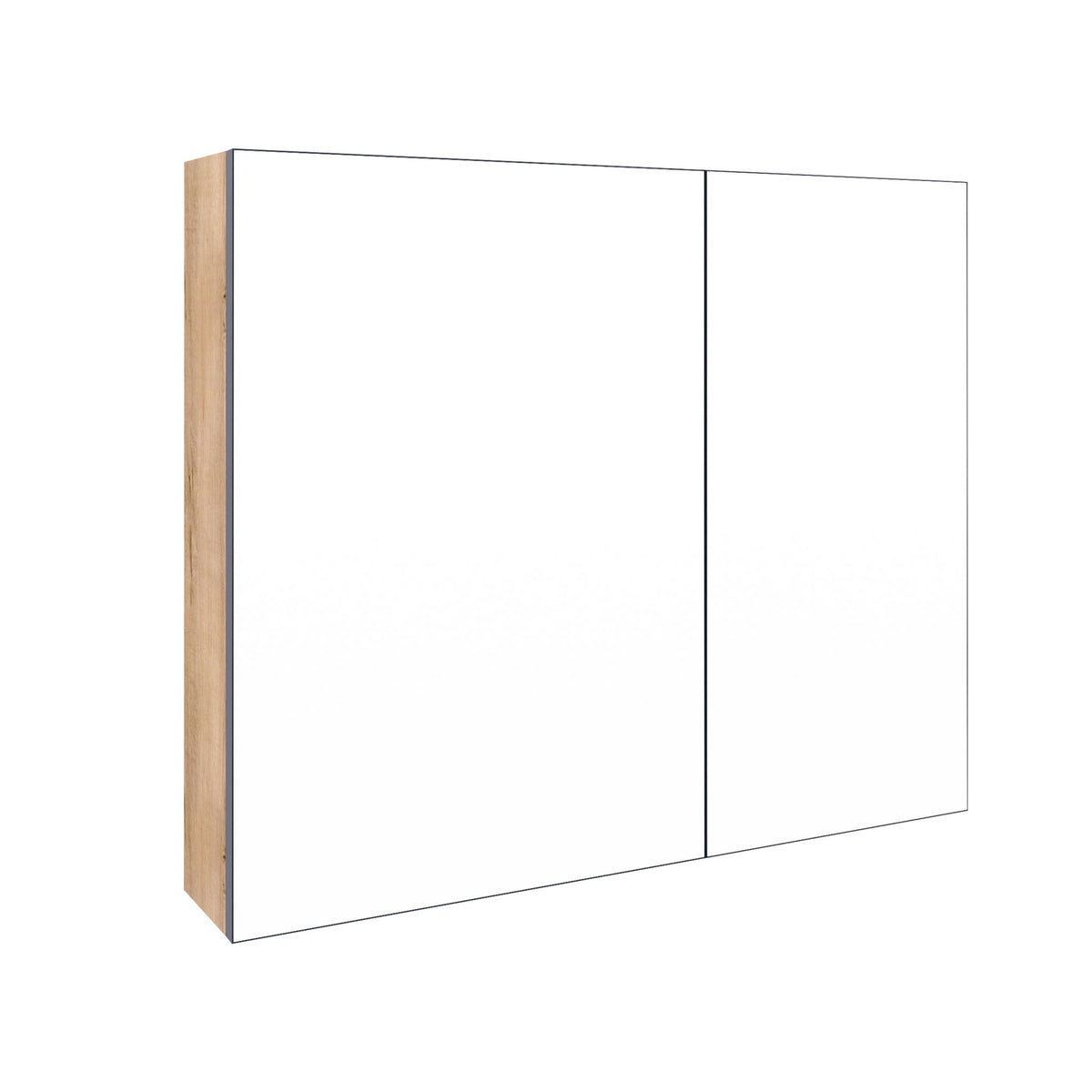 33.56" Wall Mounted Bathroom Cabinet With Adjustable Shelves - Imitative Oak