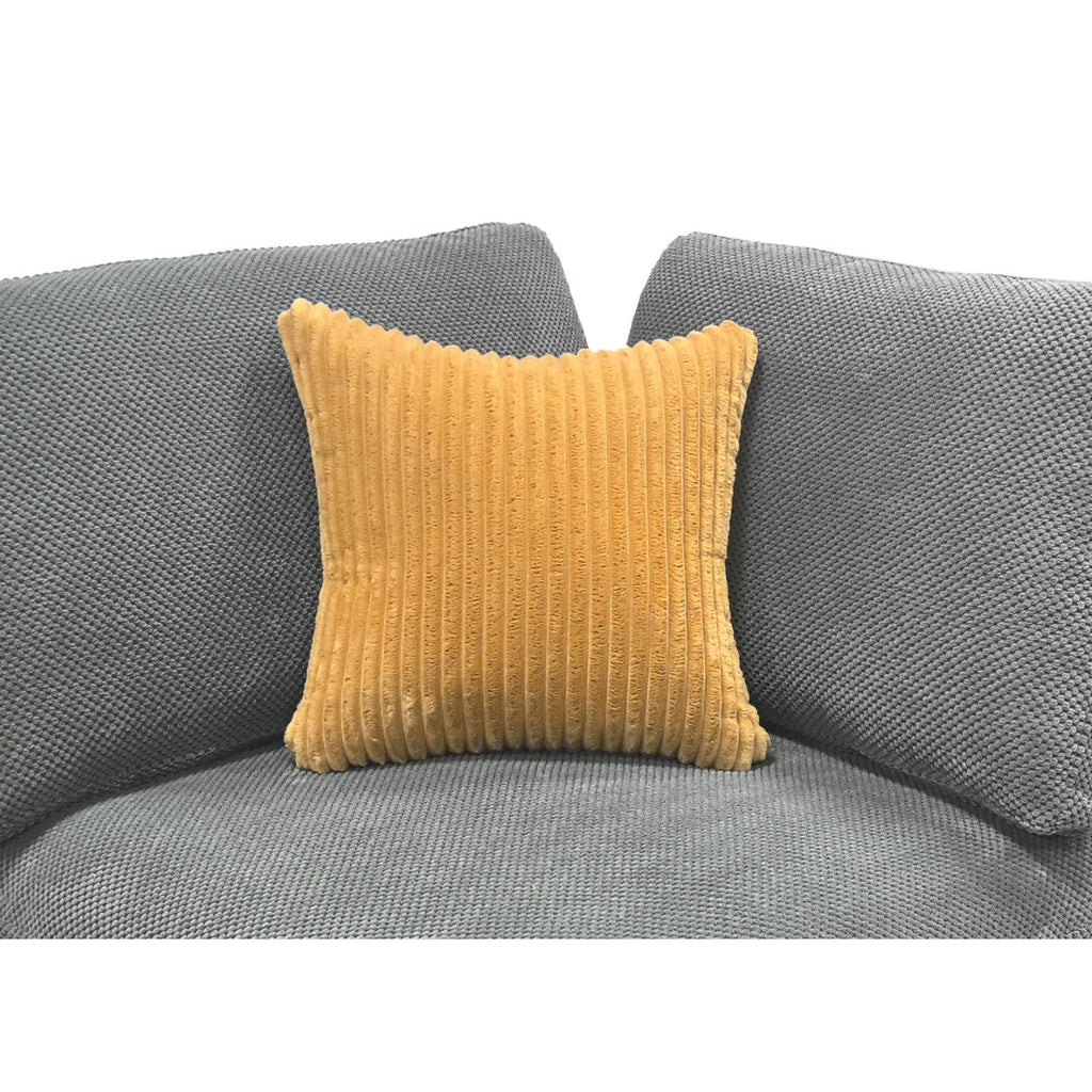 Coffee Bean Like Upholstery Full Compressed Modular Sectional With Toss Pillows - Light Gray