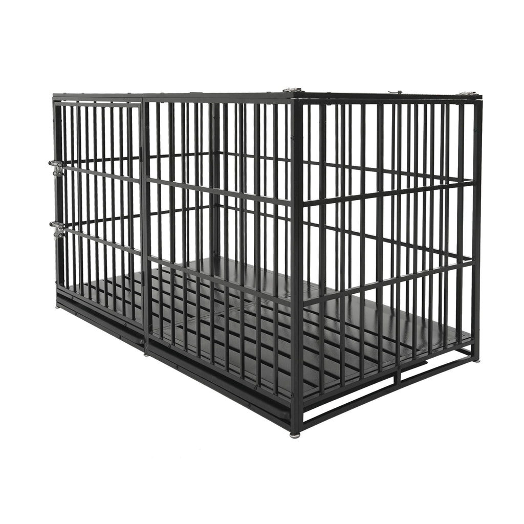 Extra Large Heavy Duty Dog Crate With Removable Pans For Dogs - Black