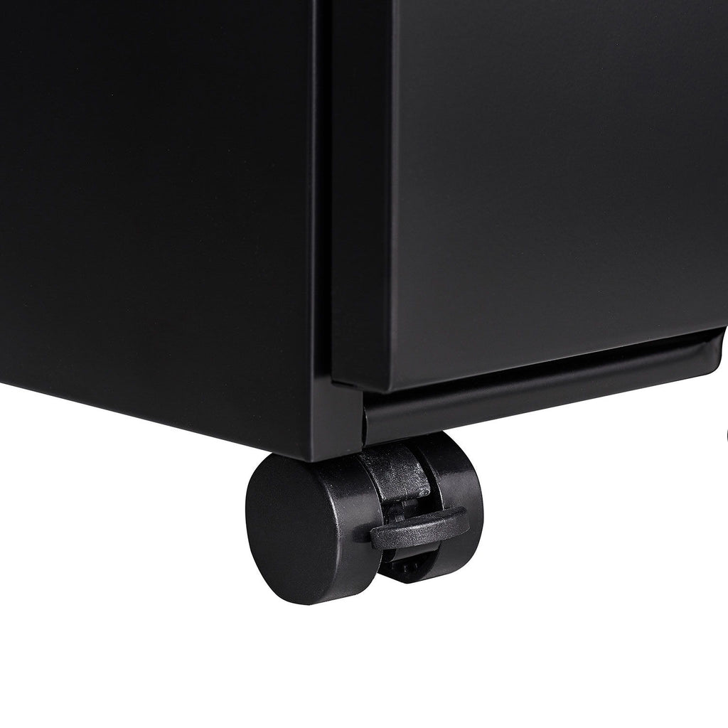 Contemporary 3 Drawer Mobile Filing Cabinet With Lock, Metal Office Storage For Legal / Letter Size