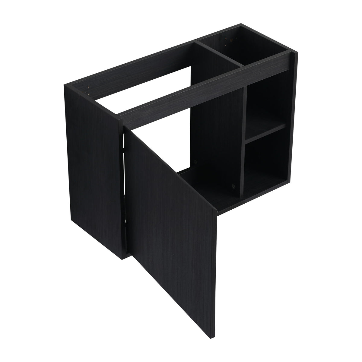 28" Wall Mounted Bathroom Vanity With Sink & Soft Close Door - Black Chestnut