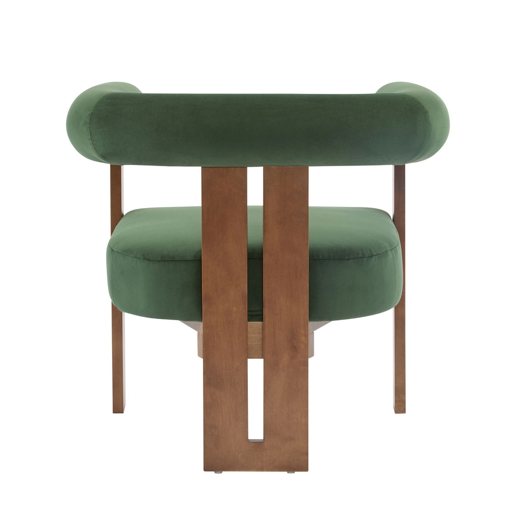 Modern Upholstered Round Arm Accent Chair With Upholstery