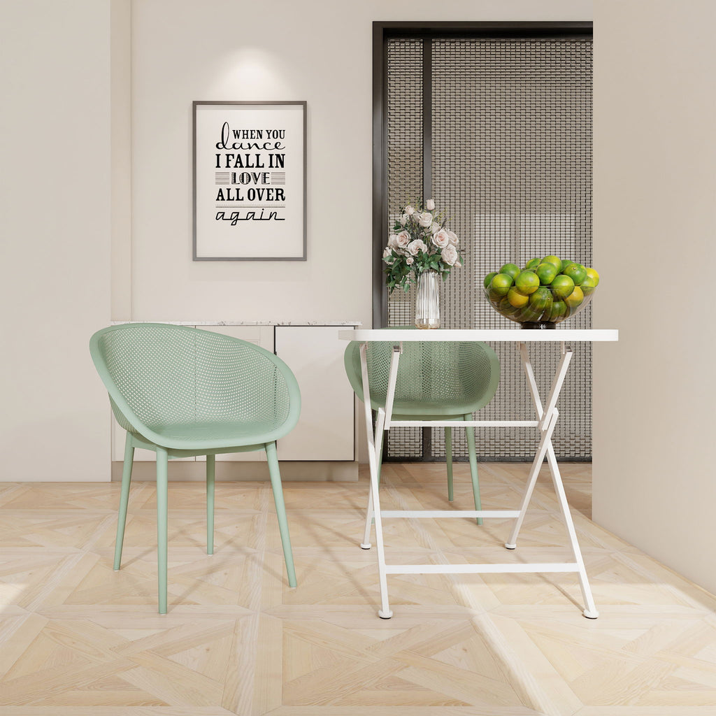 2 Piece Durable Single Chair With Hollow Out Design