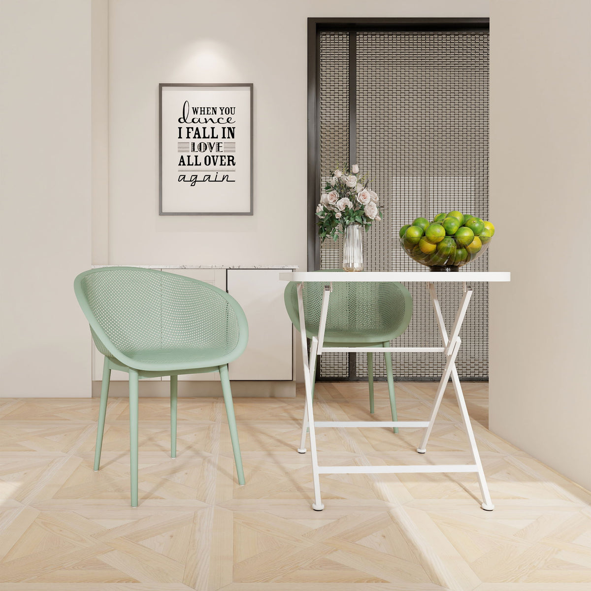 2 Piece Durable Single Chair With Hollow Out Design