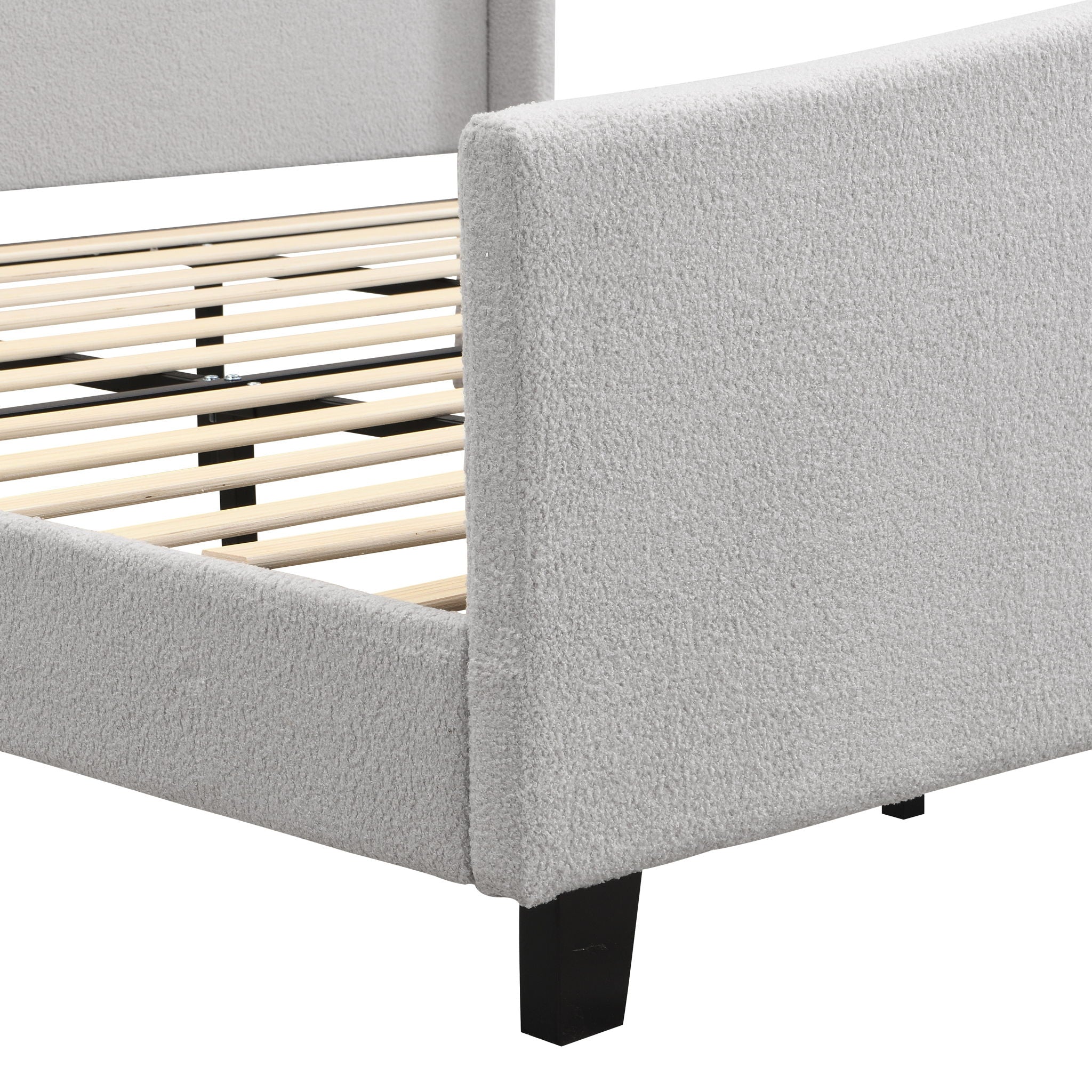 Platform Bed Frame With Tall Headboard And High Footboard