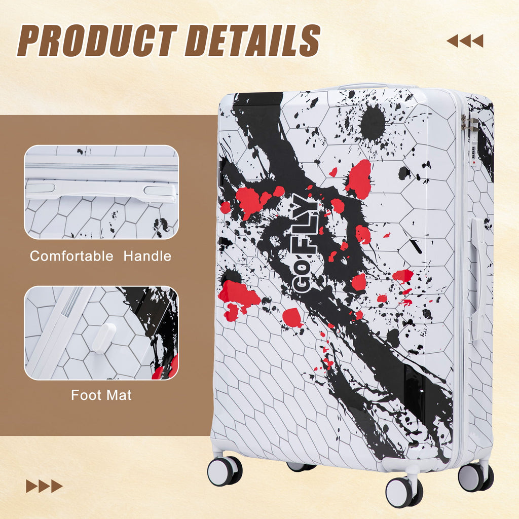 Luggage With Printed Pattern, Combination Lock