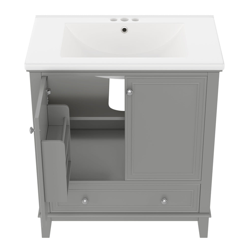 Modern Bathroom Vanity With Sink Combo, Doors And Drawer