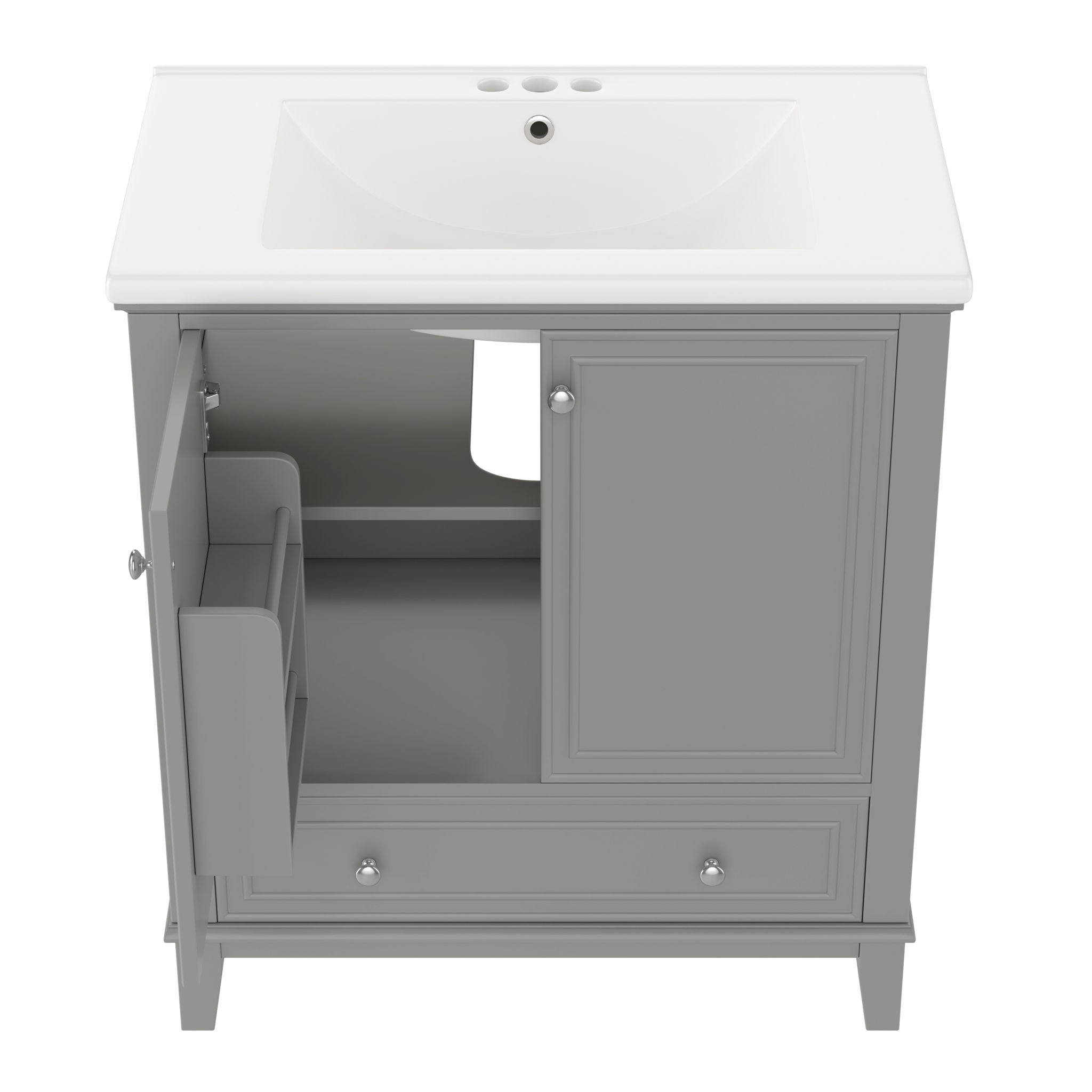 Modern Bathroom Vanity With Sink Combo, Doors And Drawer