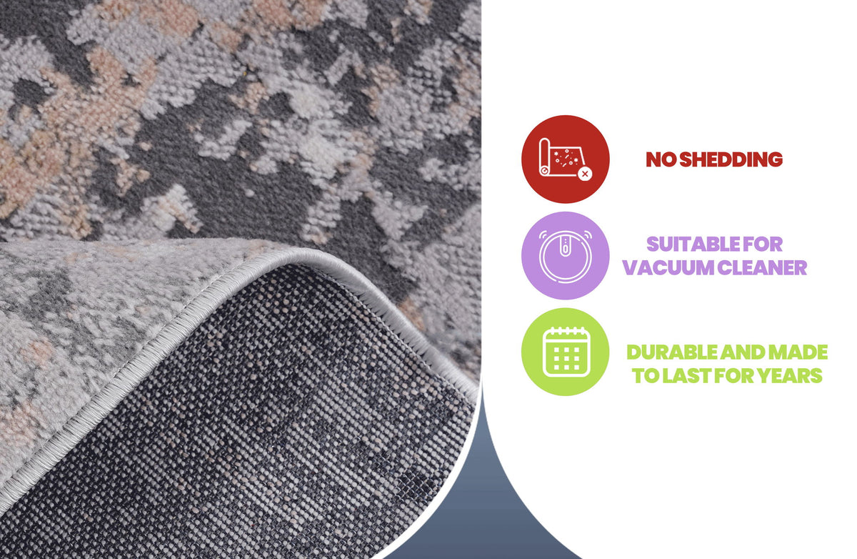 Marfi - 2' X 3' Abstract Area Rug - Gray Multi