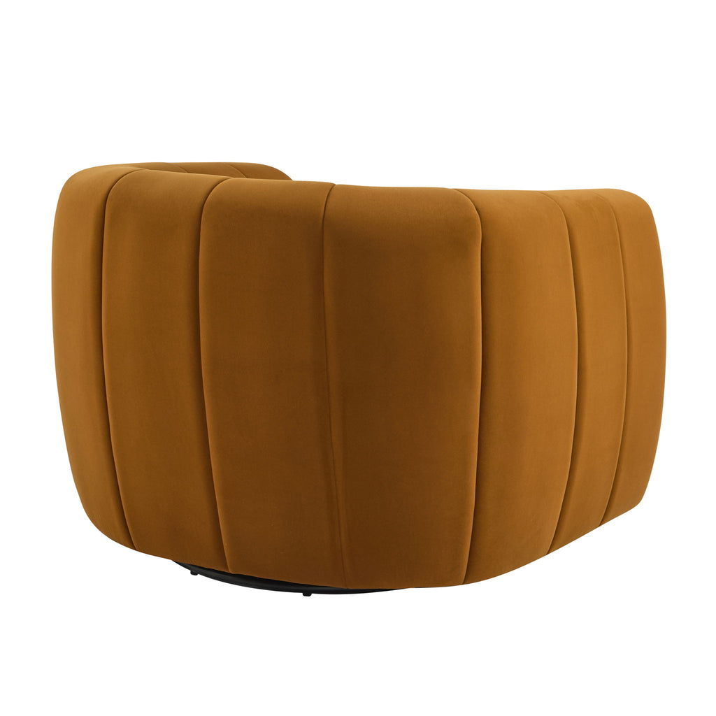Serenizia - Upholstered Swivel Chair With Channel Tufted