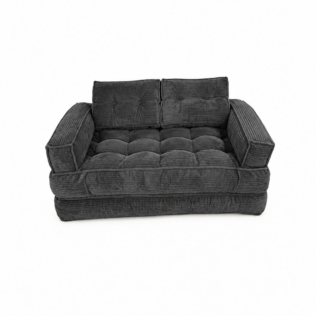 2 Seater Modular Corduroy Sofa With Chaise Lounge For Living Room